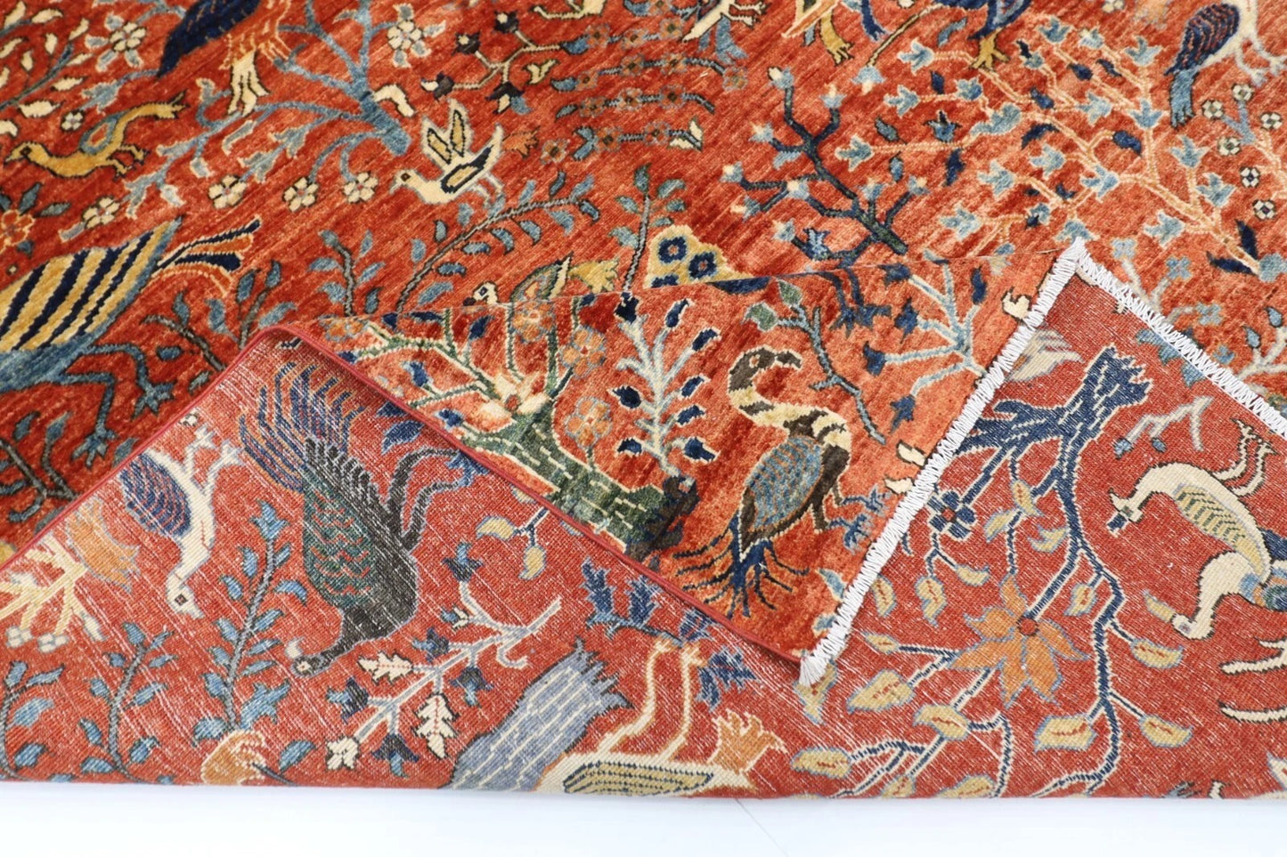200 x 292 cm | Birds Afghan Tribal Hand Knotted Carpet