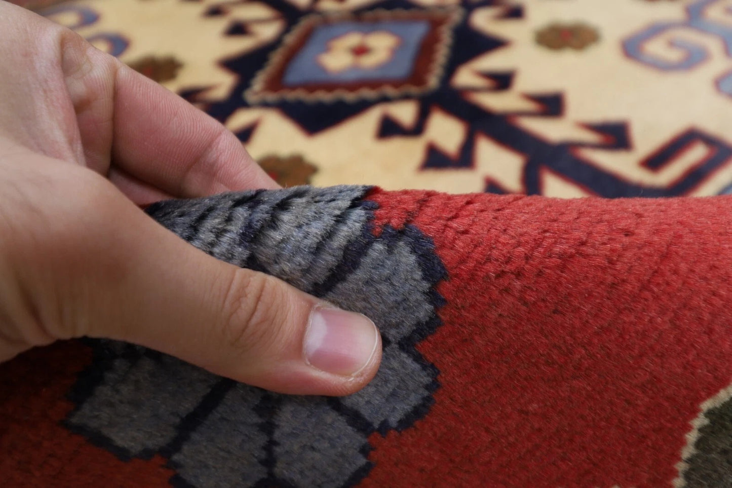 153 x 214 cm | Tribal Hand Knotted Veg Dye Wool Carpet