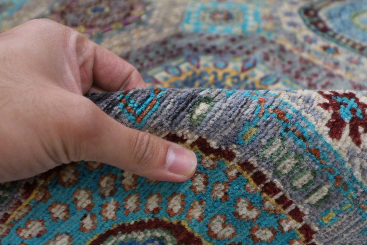 143 x 198 cm | Mamluk Afghan Tribal Hand Knotted Veg Dye Wool Carpet