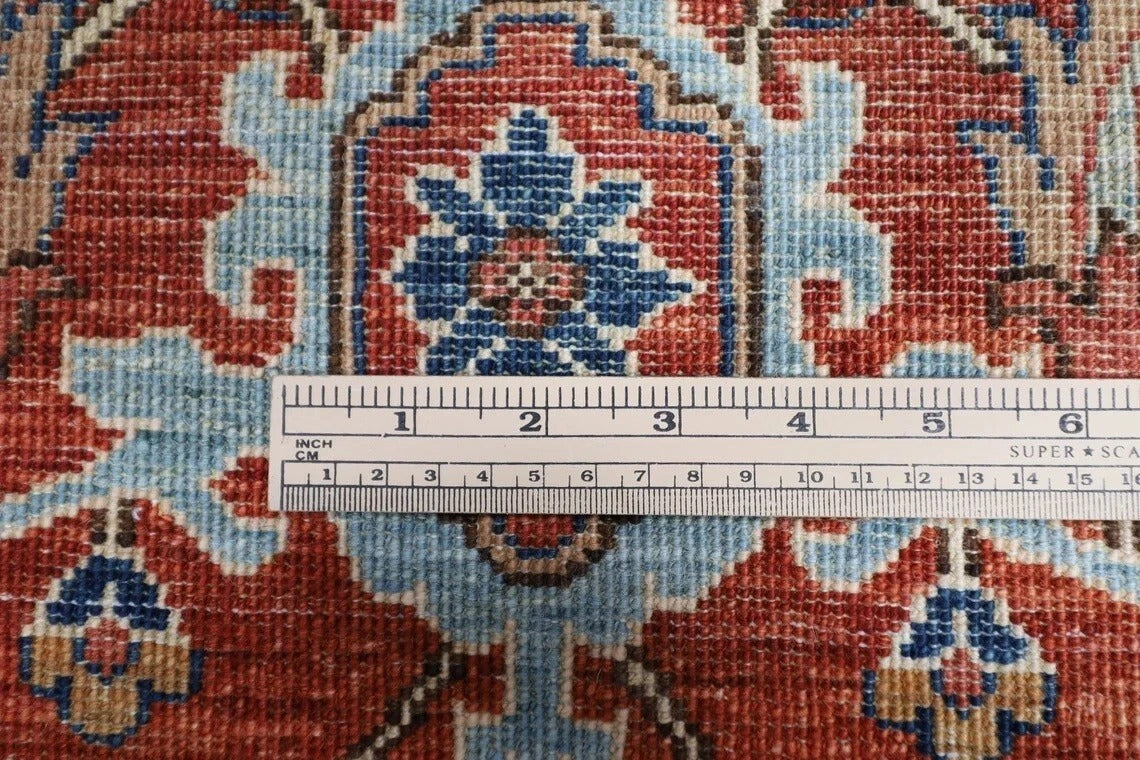 192 x 267 cm | Waziri Blue Afghan Tribal Hand Knotted Veg Dye Wool Carpet
