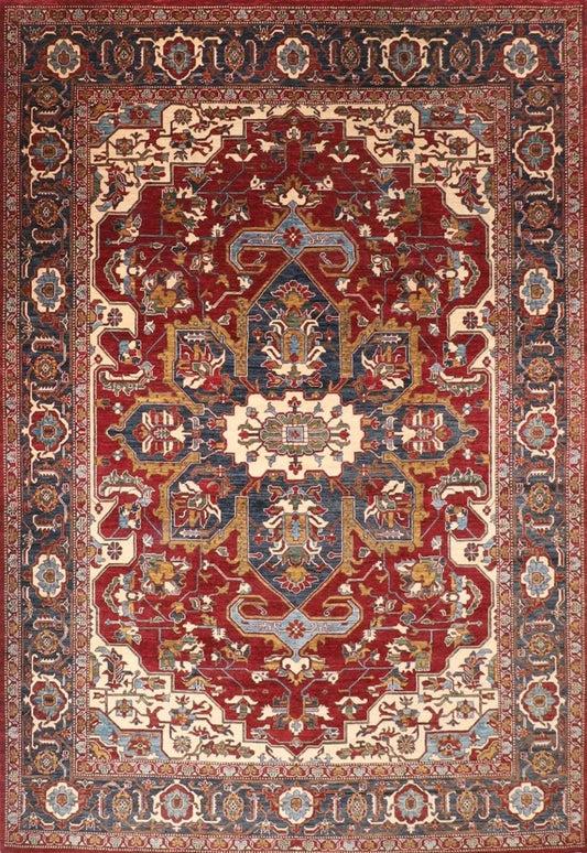 279 x 372 cm | Heriz Afghan Tribal Hand Knotted Carpet