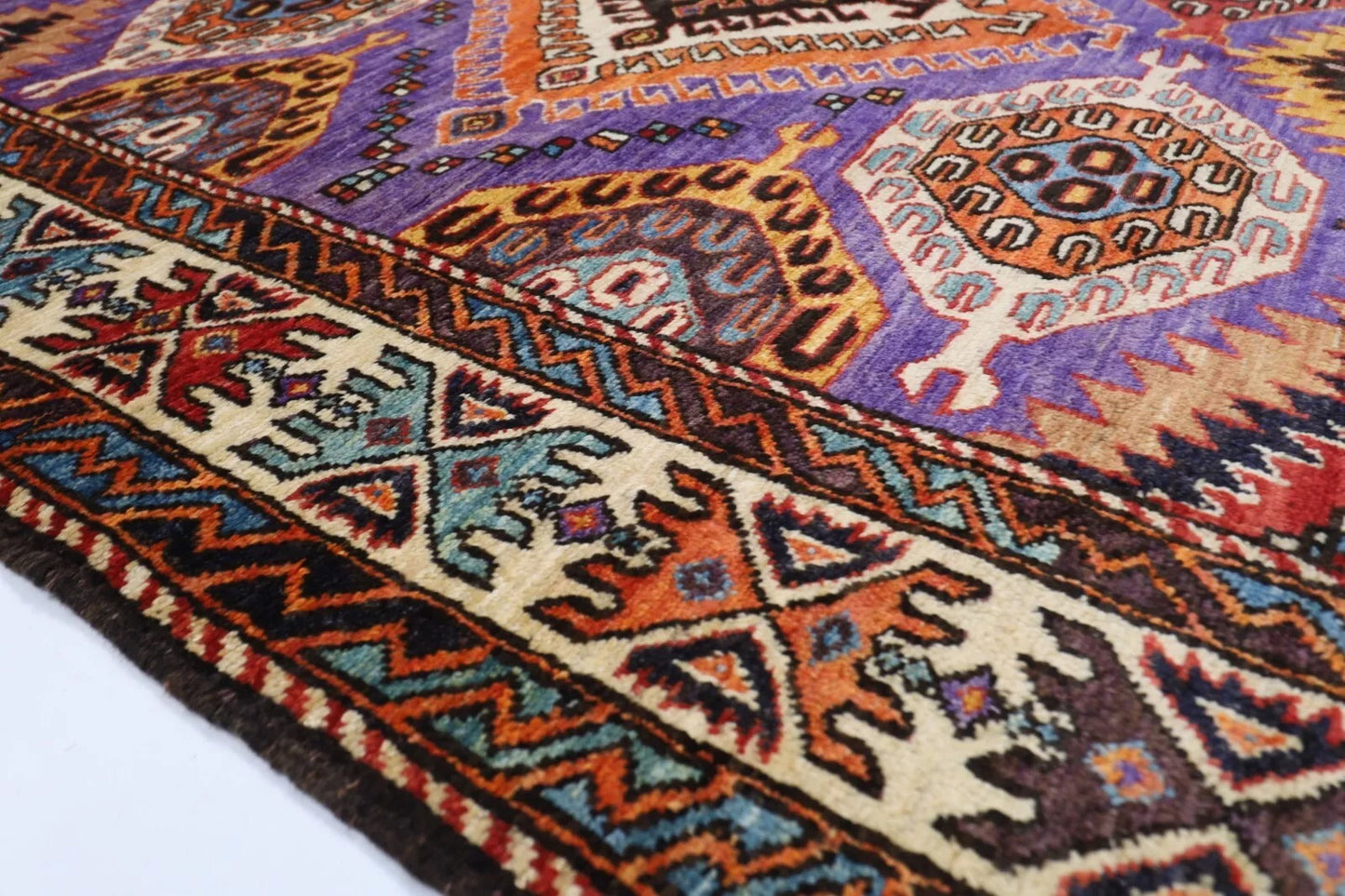 160 x 226 cm | Purple Afghan Tribal Hand Knotted Veg Dye Wool carpet