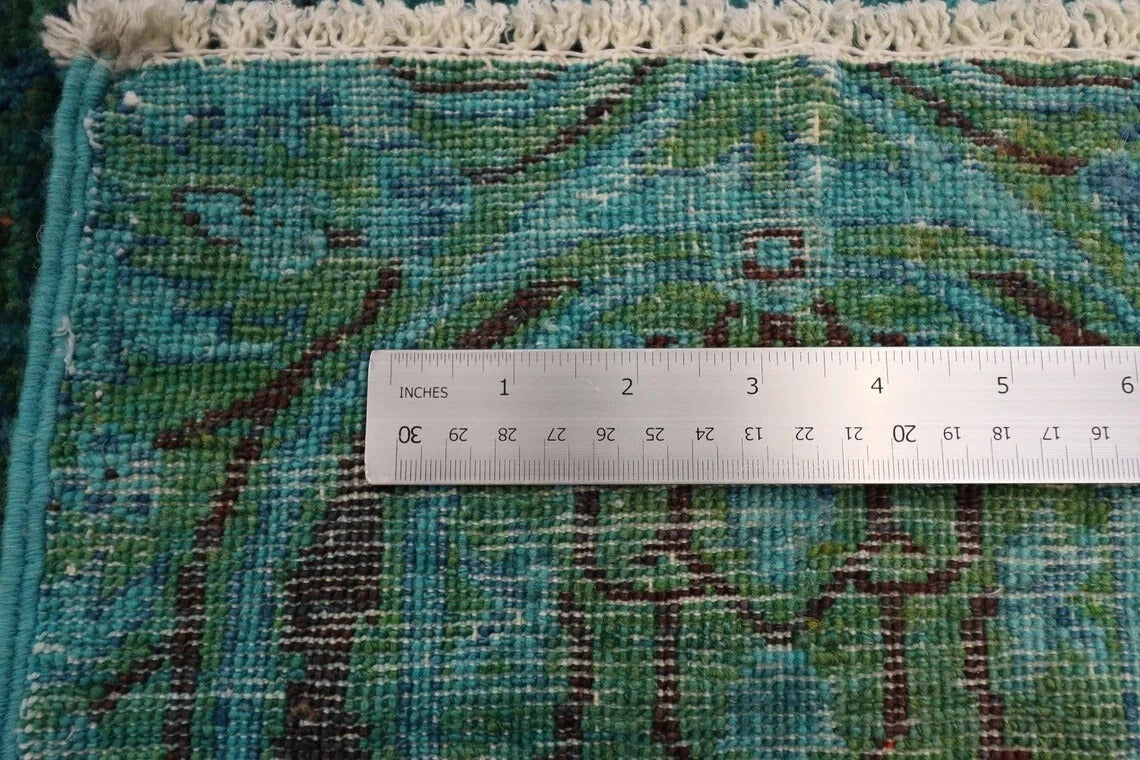 258 x 259 cm | Turquoise Afghan Tribal Hand Knotted Wool Round Carpet