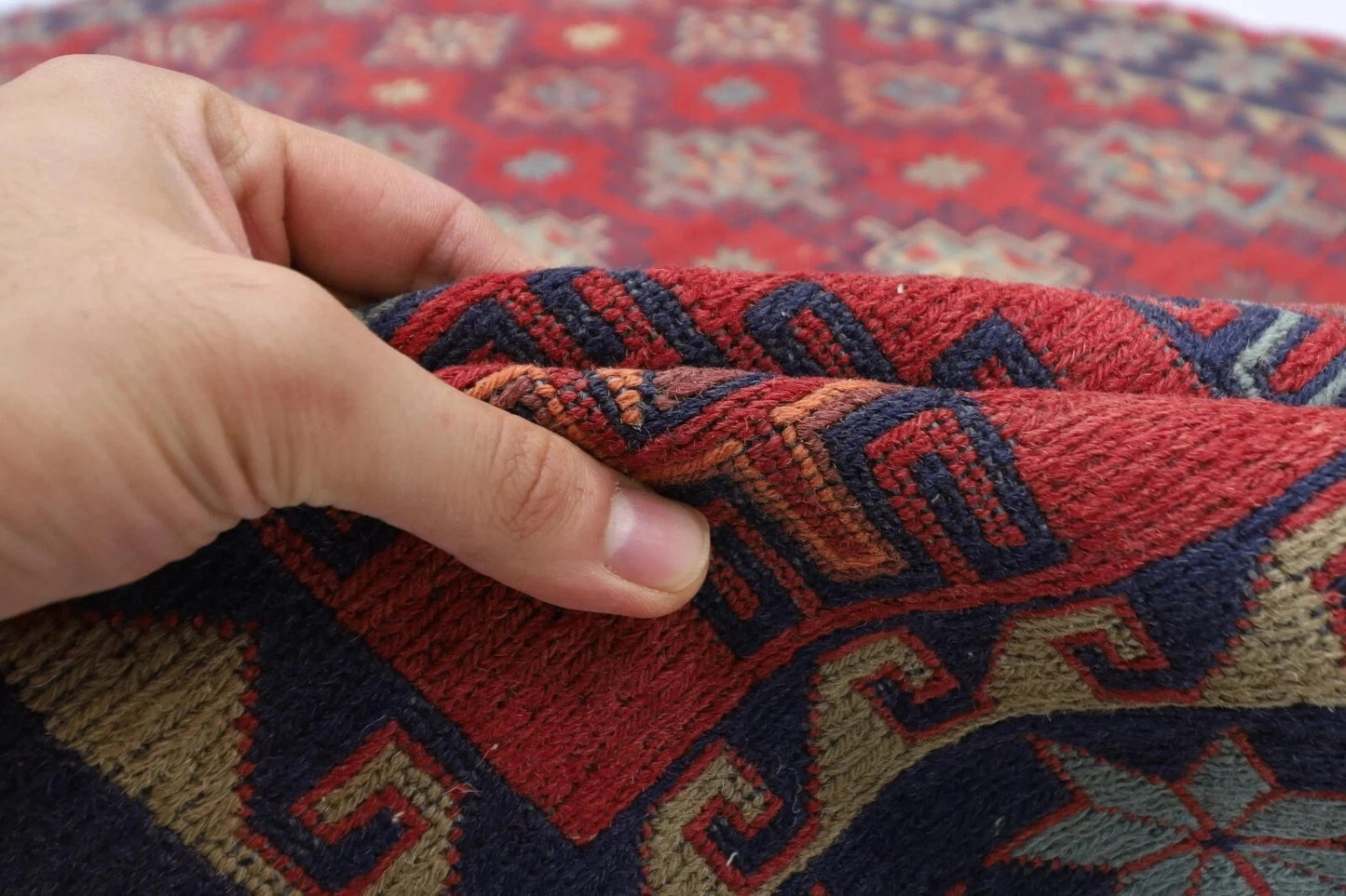 136 x 181 cm | Sumak Tribal Hand Knotted Veg Dye Wool Kilim