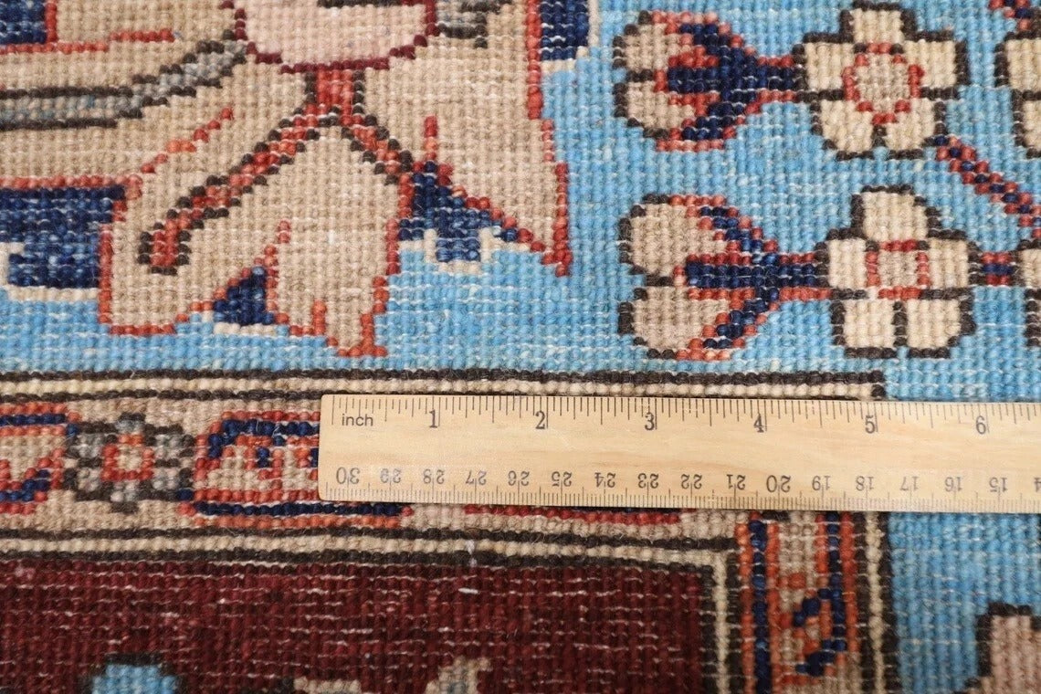 182 x 275 cm | Floral Brown Afghan Tribal Hand Knotted Veg Dye Wool Carpet