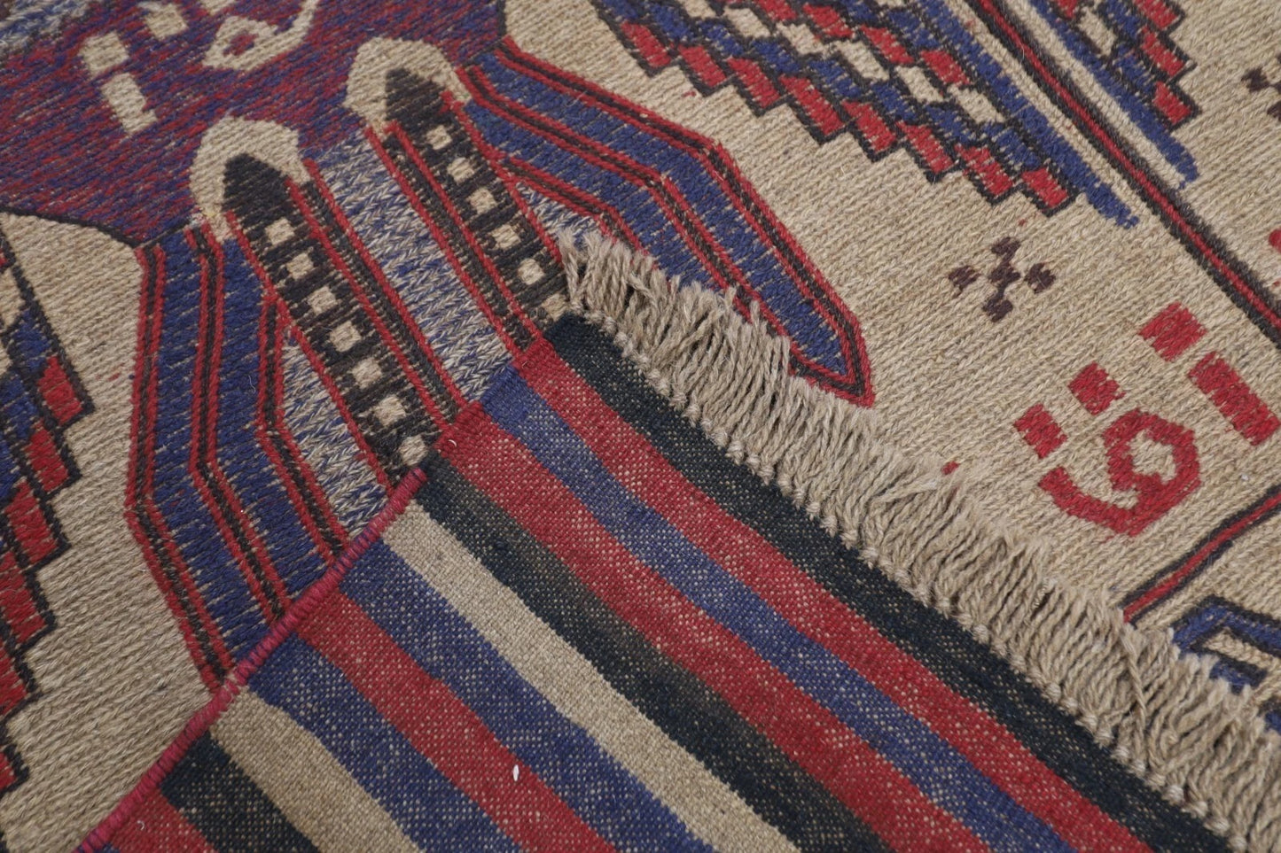 187 x 284 cm | Barjesta Flat Weaved Afghan Tribal Hand Knotted Wool Carpet kilim