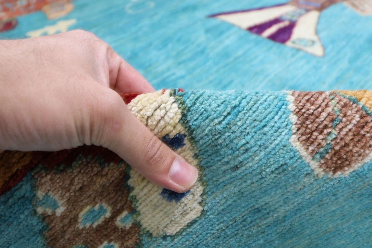 248 x 330 cm | Fish Party Afghan Tribal Hand Knotted Carpet
