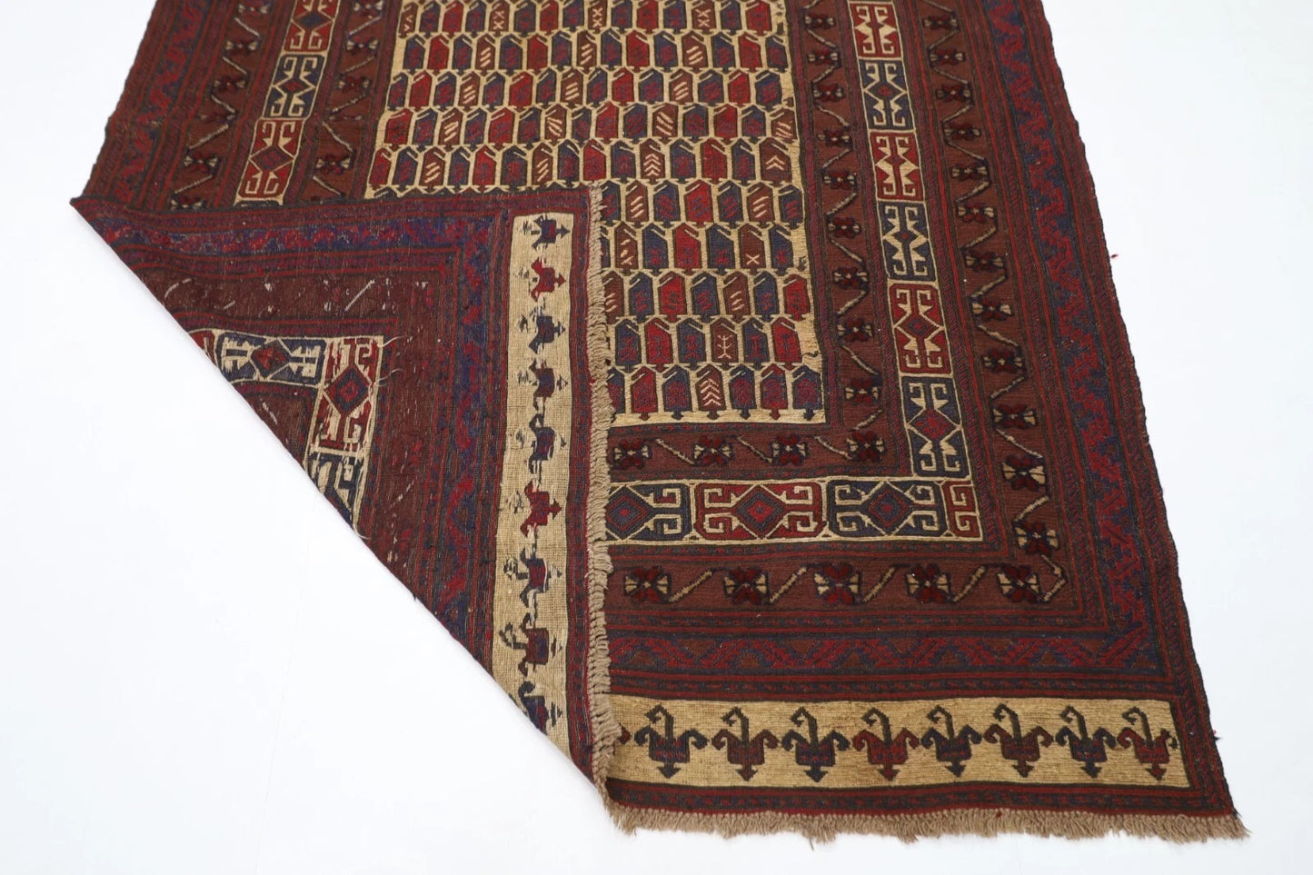 188 x 245 cm | Vintage Kilim Afghan Tribal Hand Knotted Veg Dye Wool Carpet