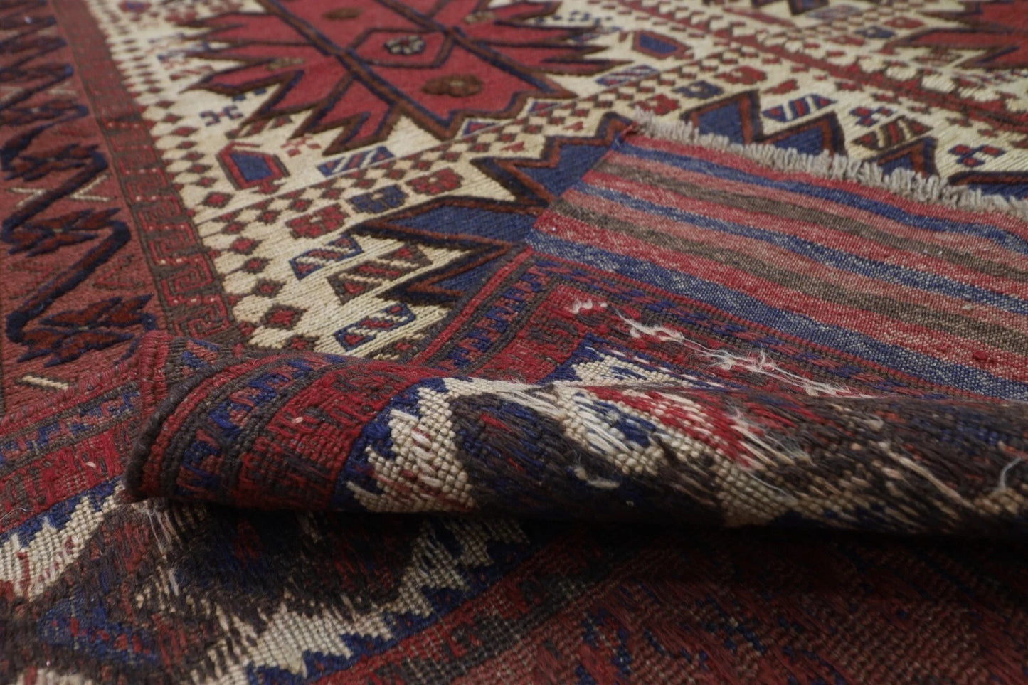 188 x 266 cm | Barjesta Flat Weaved Afghan Tribal Hand Knotted Wool Carpet kilim