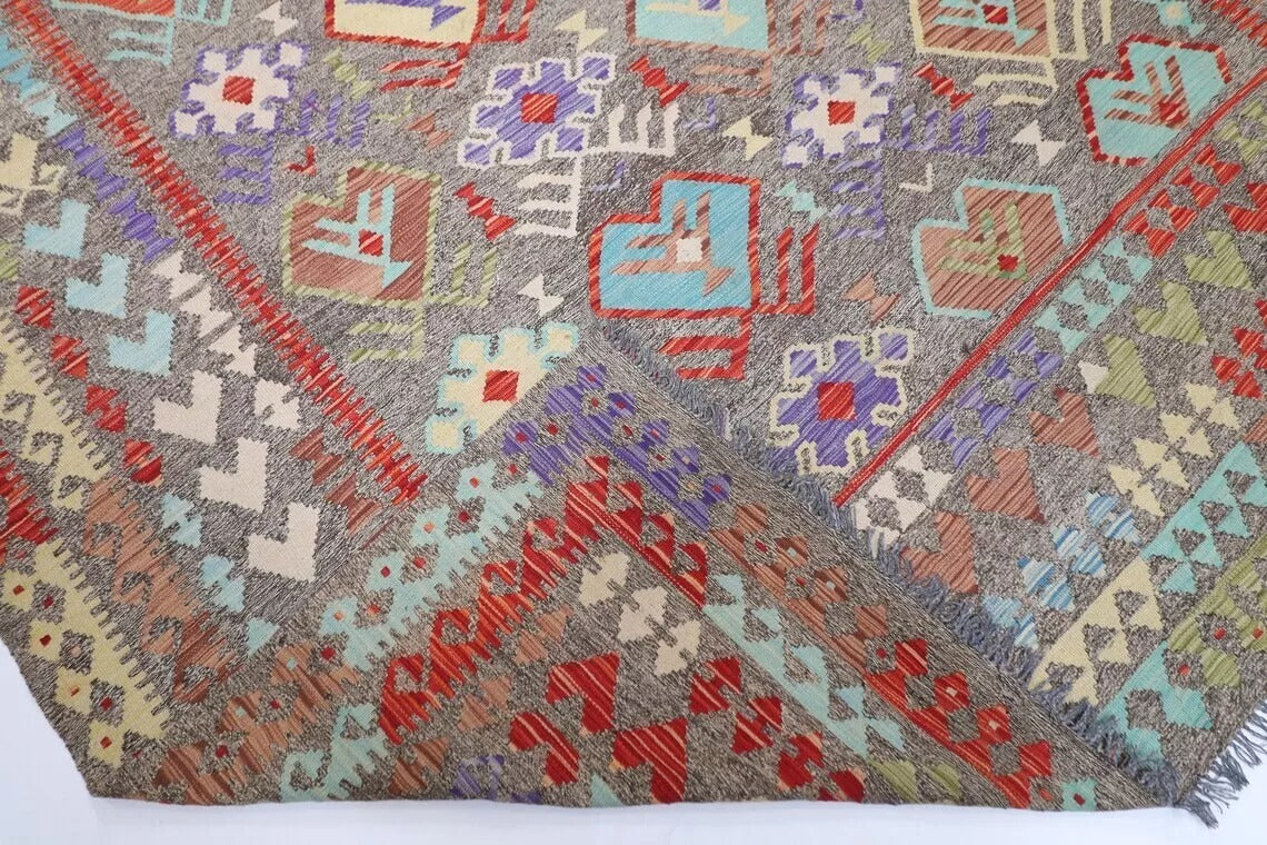 267 x 350 cm | Flat Weaved Afghan Tribal Hand Knotted Kilim