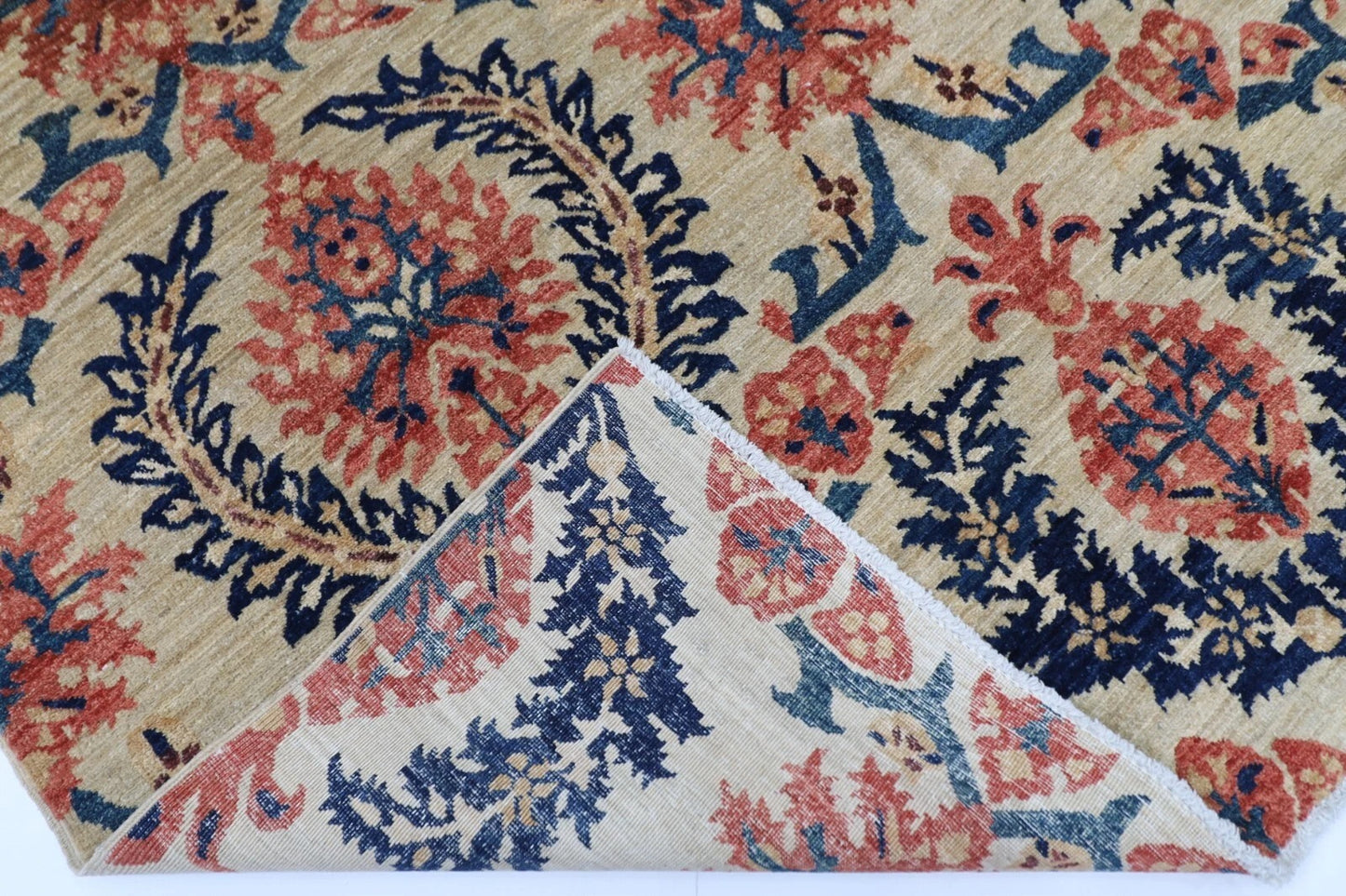 168 x 242 cm | Afghan Tribal Hand Knotted Veg Dye Wool Carpet