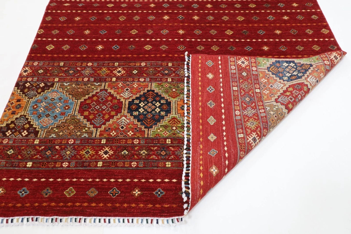 208 x 314 cm | Mamluk Afghan Tribal Hand Knotted Carpet