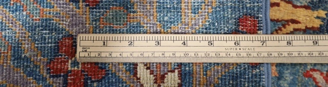377 x 558 cm | Birds Blue Afghan Tribal Hand Knotted Carpet
