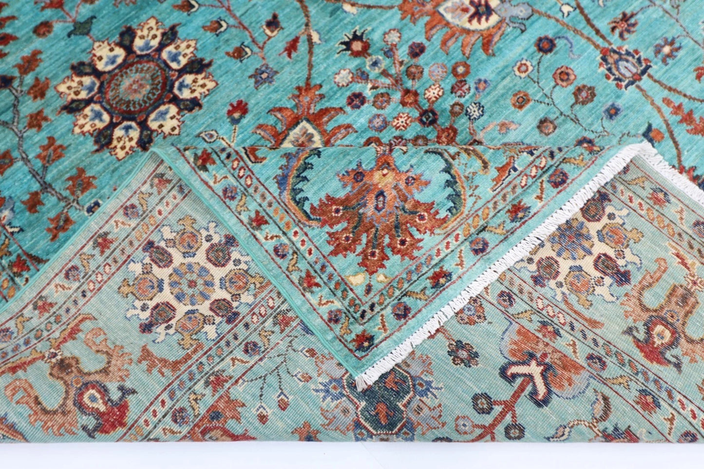 200 x 294 cm | Sultani Turquoise Afghan Tribal Hand Knotted Carpet