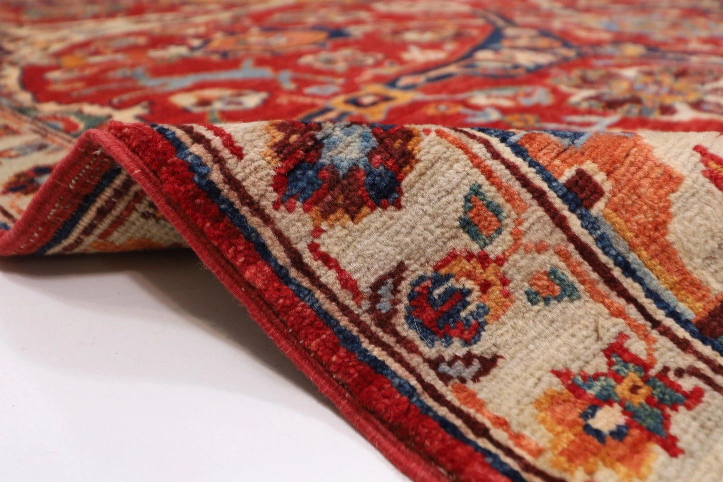 184 x 273 cm | Red Afghan Tribal Hand Knotted Veg Dye Wool carpet
