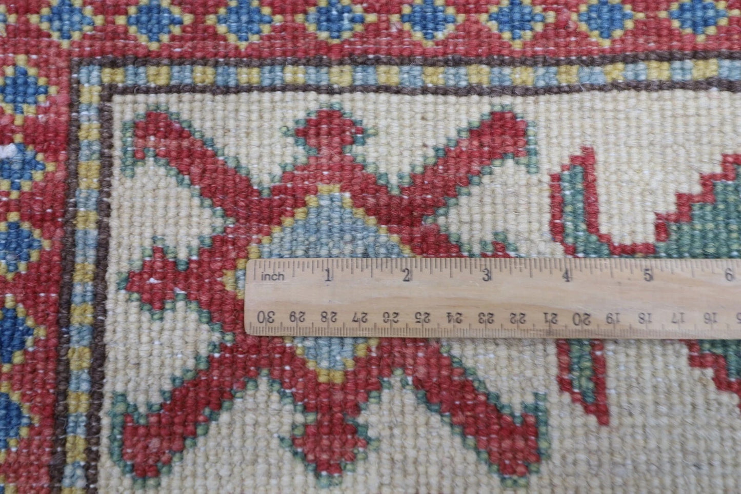 145 x 184 cm | Kazak Tribal Hand Knotted Veg Dye Wool Carpet