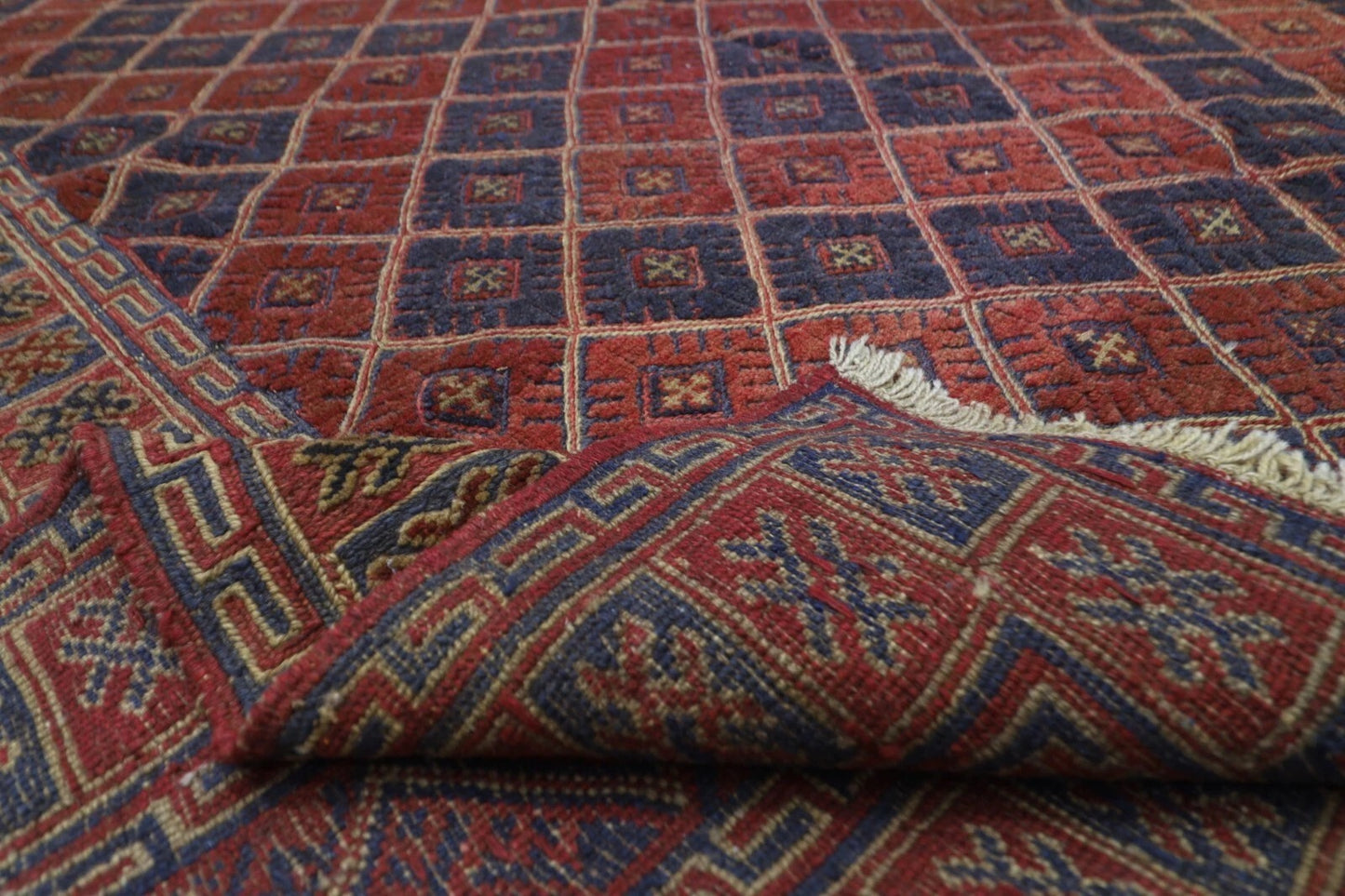 196 x 248 cm | Vintage Afghan Tribal Hand Knotted Veg Dye Wool Carpet