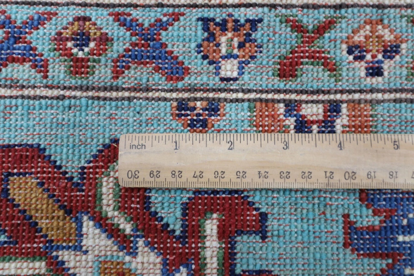 172 x 241 cm | Turquoise Afghan Tribal Hand Knotted Veg Dye Wool Carpet