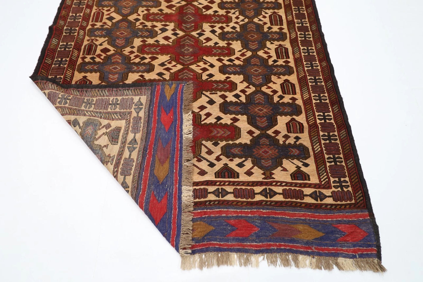 174 x 260 cm | Barjesta Flat Weaved Afghan Tribal Hand Knotted Wool Carpet kilim