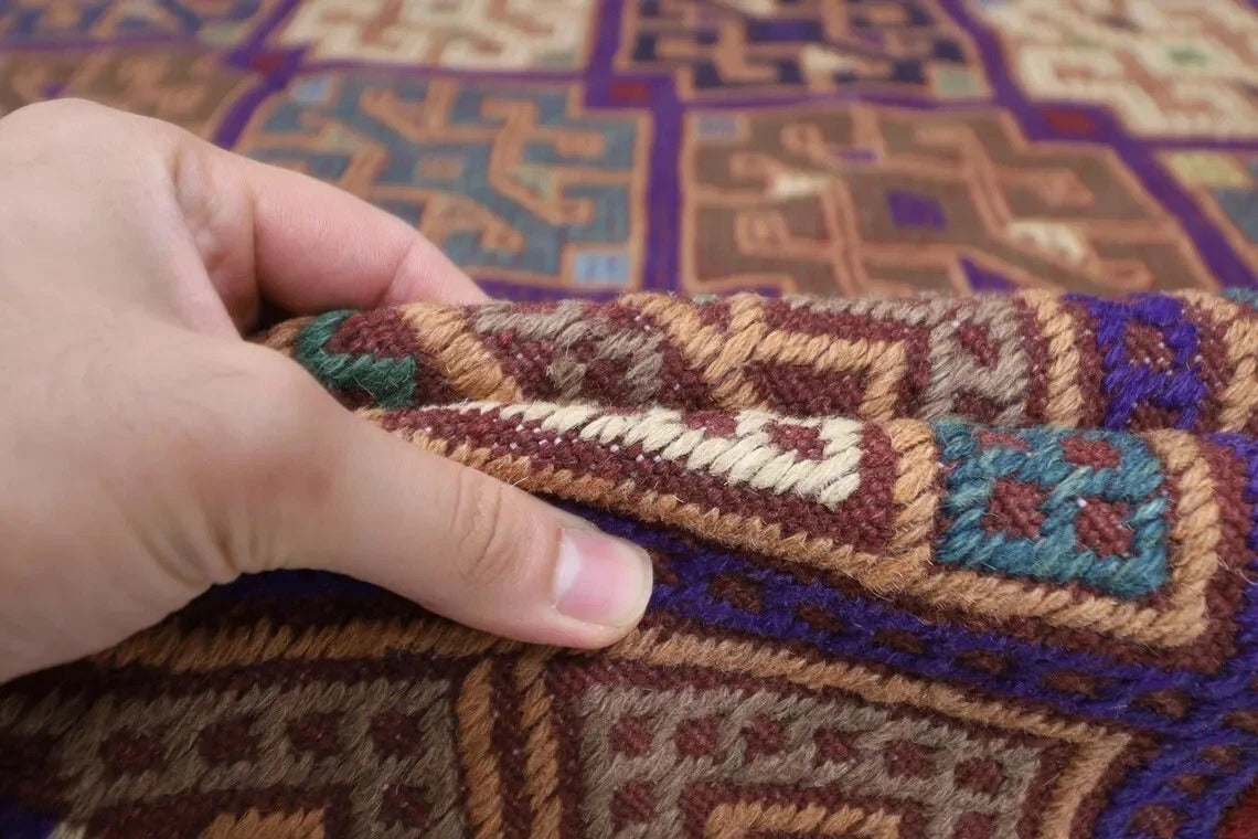153 x 199 cm | Flat Weave Afghan Tribal Hand Knotted Veg Dye Wool Kilim