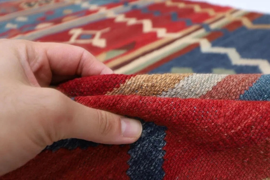 154 x 256 cm | Flat Weaved Afghan Tribal Hand Knotted Veg Dye Wool Carpet