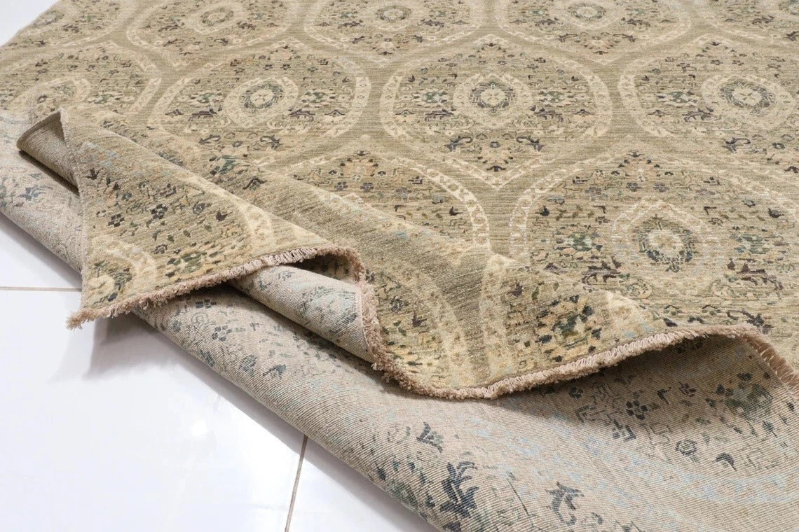 184 x 288 cm | Mamluk Gray Afghan Tribal Hand Knotted Veg Dye Wool Carpet