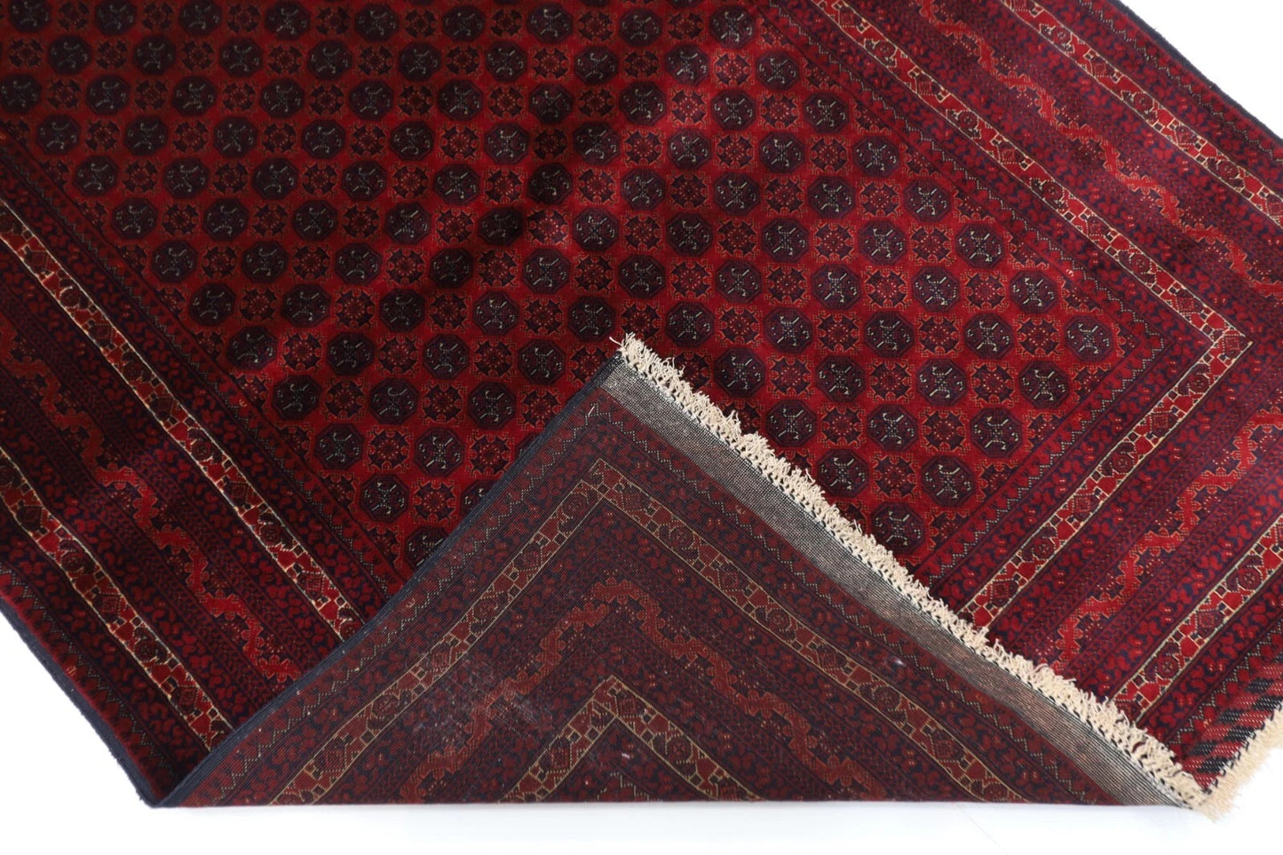 146 x 202 cm | Fine Mori Bokhara Tribal Hand Knotted Veg Dye Wool Carpet