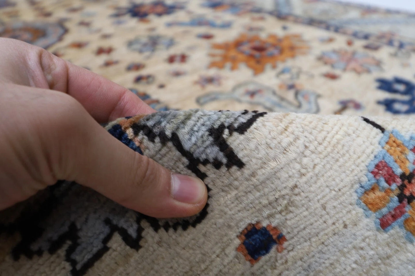 180 x 278 cm |  Bidjar Beige Afghan Tribal Hand Knotted Veg Dye Wool carpet
