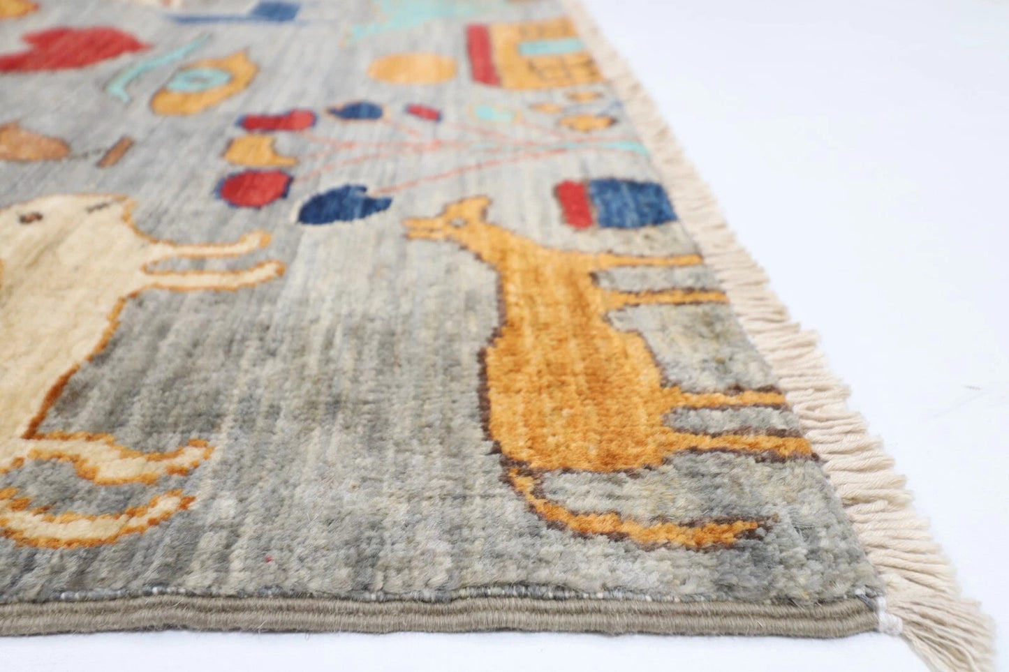 186 x 278 cm | Landscape Gabbeh Animal Afghan Tribal Hand Knotted Veg Dye Wool carpet