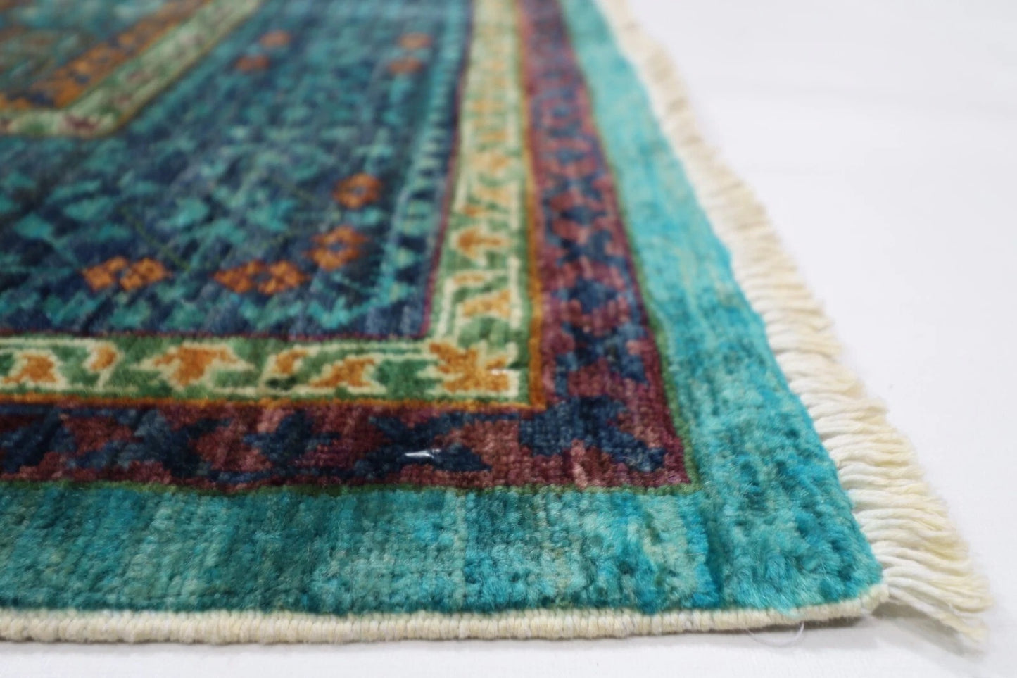 157 x 206 cm | Mamluk Turquoise Afghan Tribal Hand Knotted Veg Dye Wool carpet