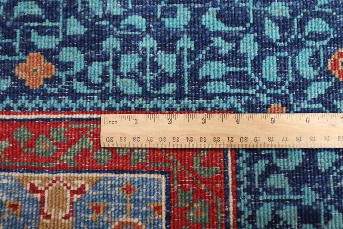 188 x 271 cm | Mamluk Blue Afghan Tribal Hand Knotted Veg Dye Wool carpet