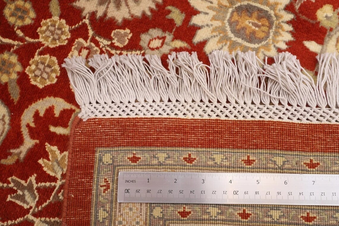 182 x 276 cm | Floral Red Afghan Tribal Hand Knotted Veg Dye Wool Carpet