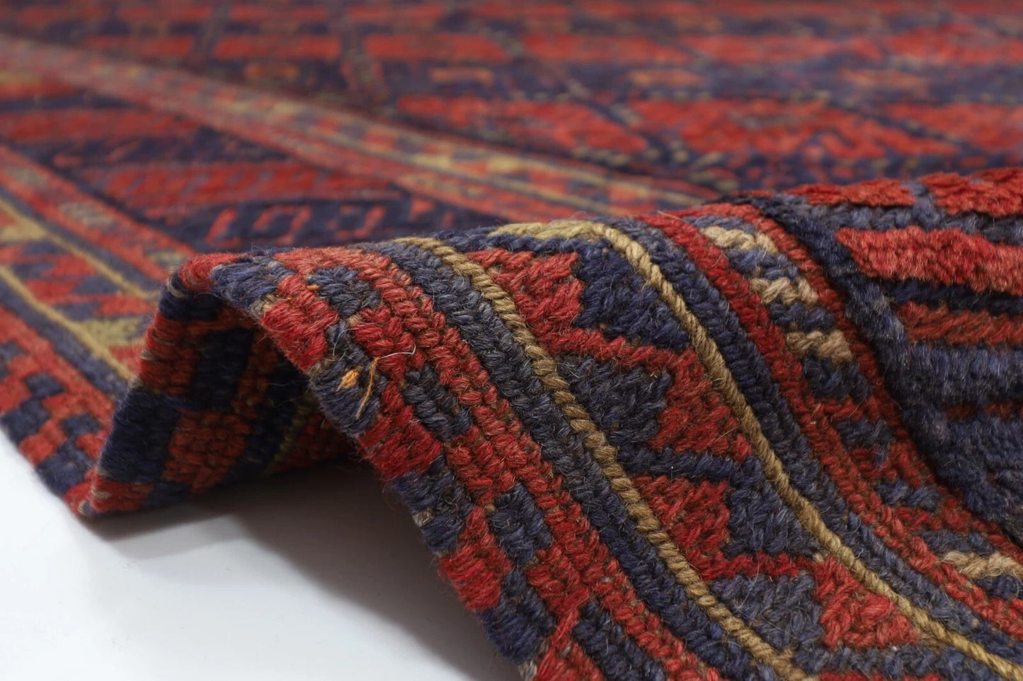 195 x 282 cm | Barjesta Red Flat Weaved Afghan Tribal Hand Knotted Carpet Kilim