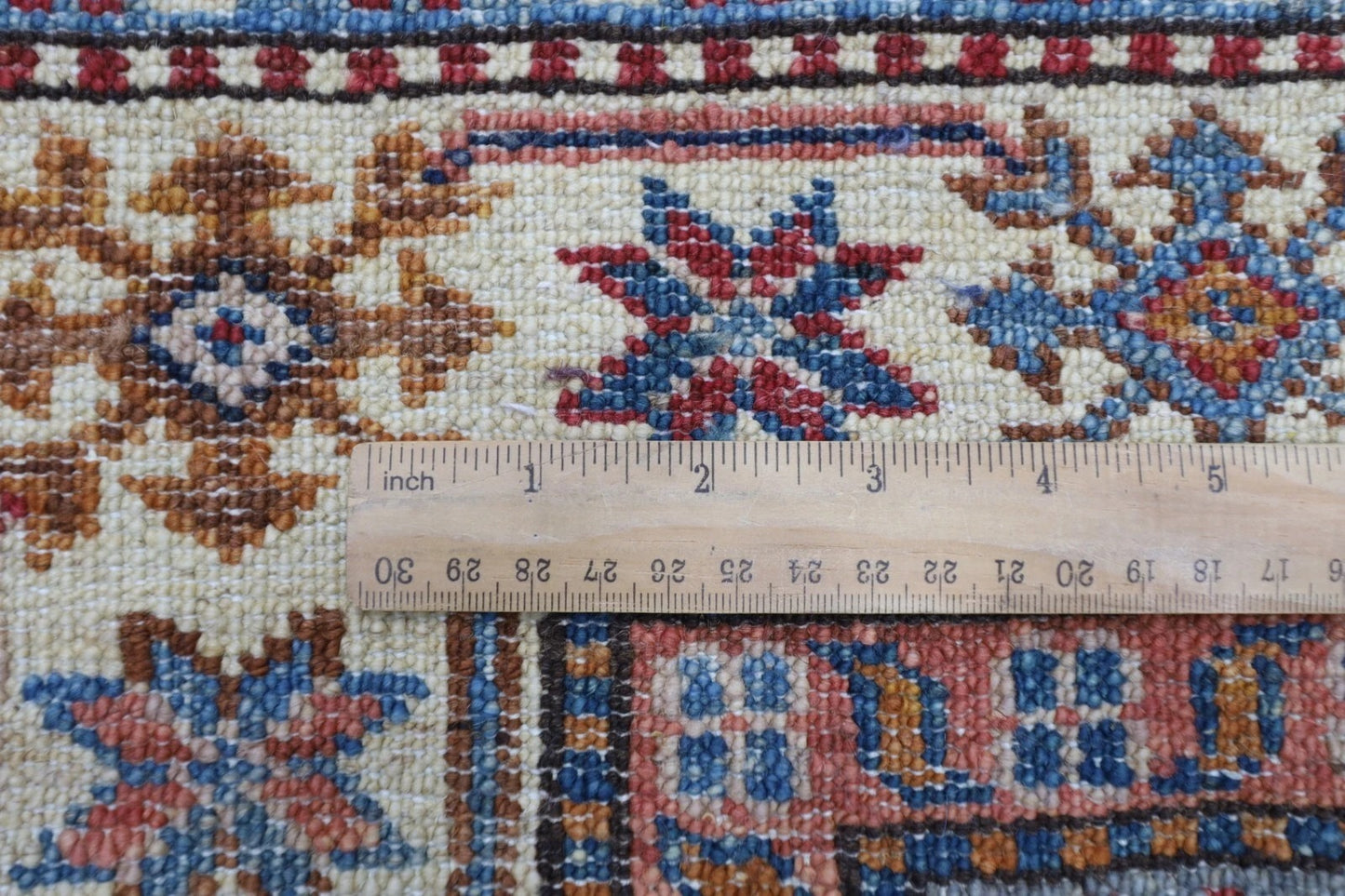 82 x 268 cm | Blueish Grey Kazak Afghan Tribal Hand Knotted Wool Runner