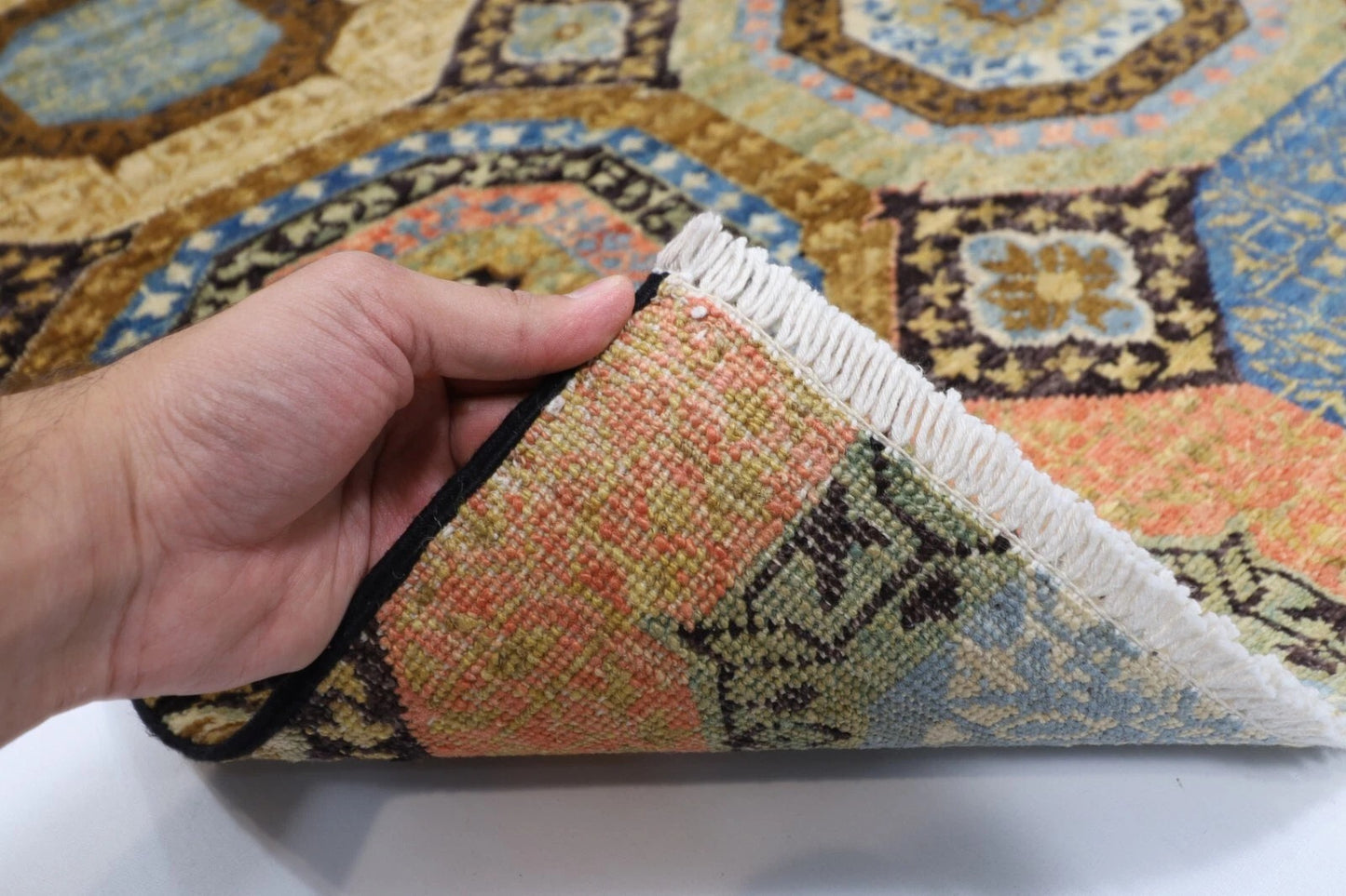 203 x 296 cm | Mamluk Afghan Tribal Hand Knotted Carpet
