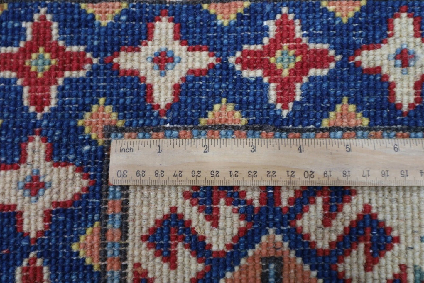 180 x 239 cm | Kazak Afghan Tribal Hand Knotted Veg Dye Wool Carpet