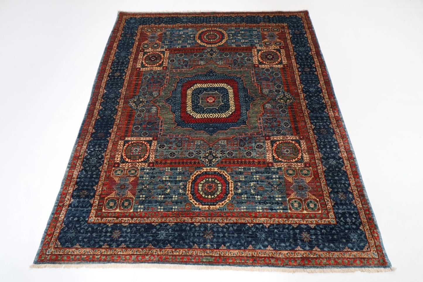 160 x 200 cm | Mamluk Afghan Tribal Hand Knotted Veg Dye Wool Carpet