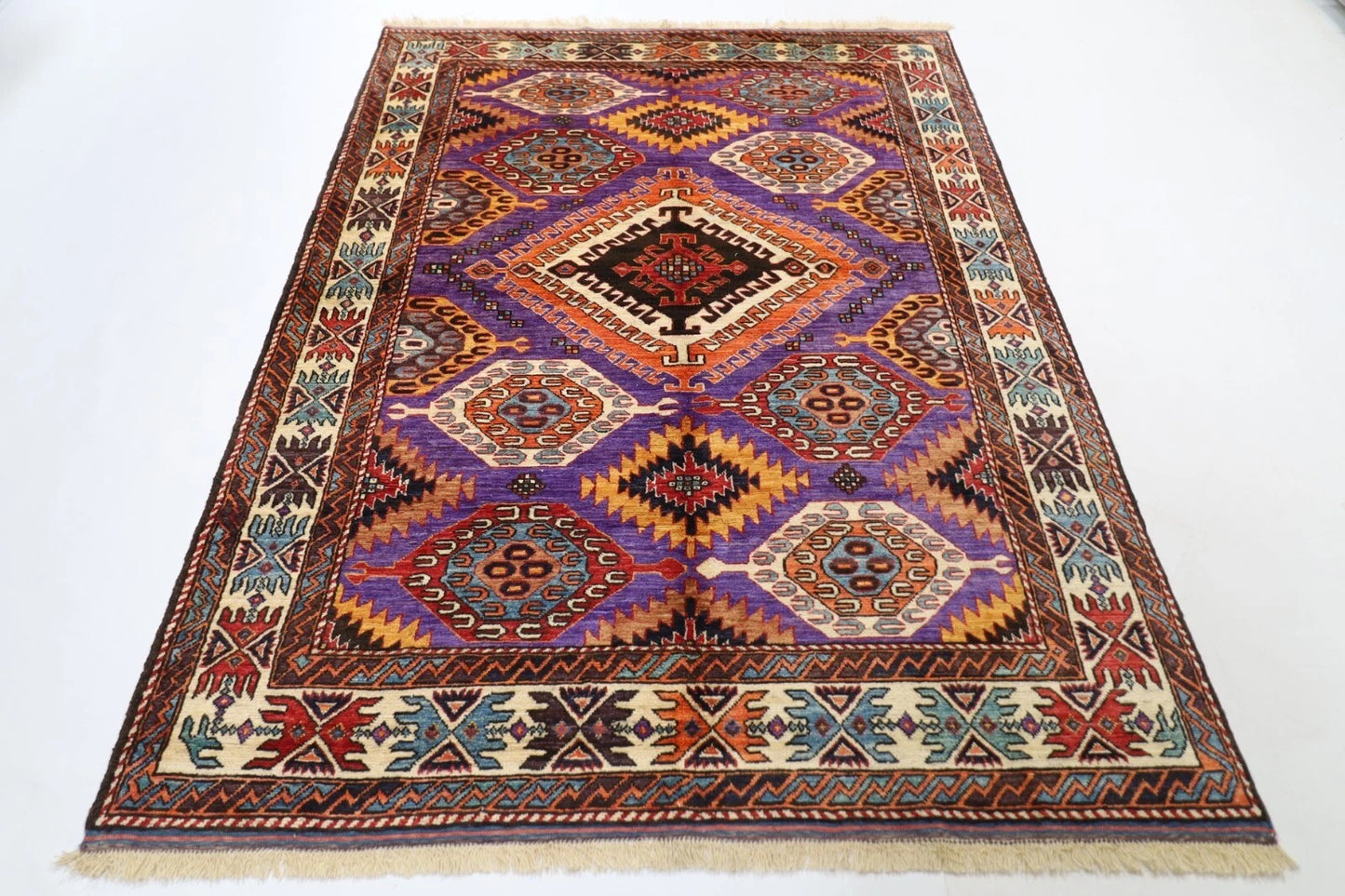 165 x 220 cm | Afghan Tribal Hand Knotted Veg Dye Wool carpet