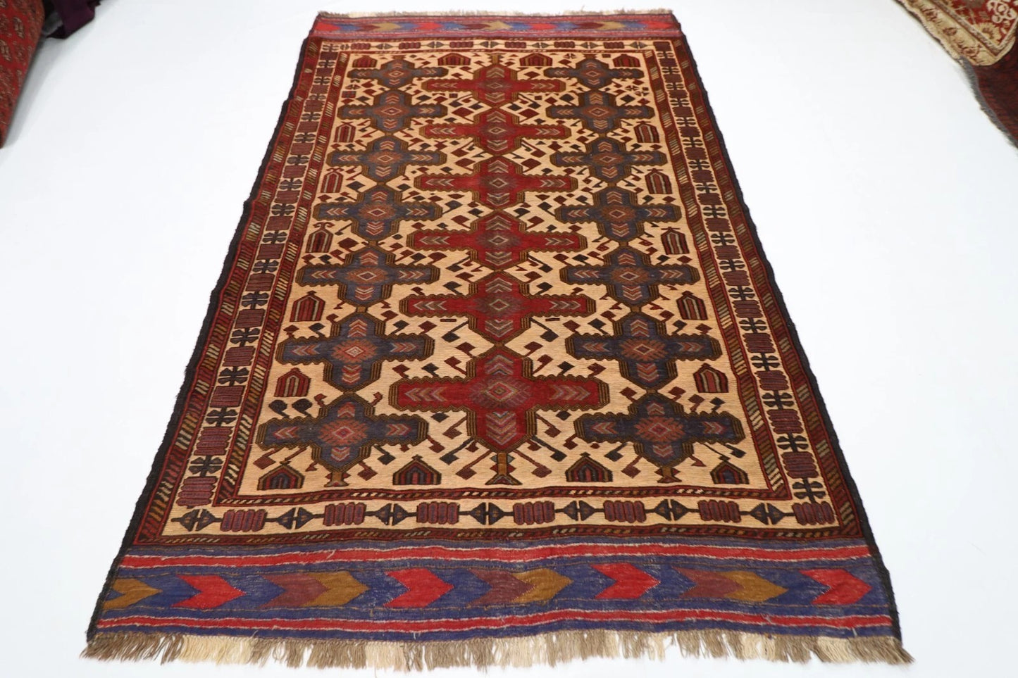 174 x 260 cm | Barjesta Flat Weaved Afghan Tribal Hand Knotted Wool Carpet kilim