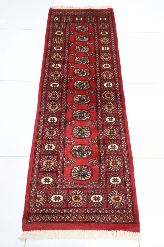 65 x 192 cm | Bokhara Afghan Tribal Hand Knotted Wool Runner