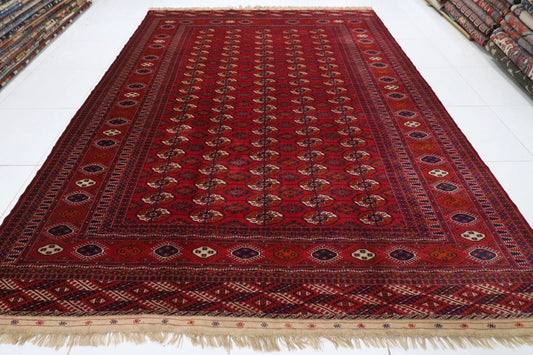 266 x 370 cm | Turkmen Bokhara Tribal Hand Knotted Carpet