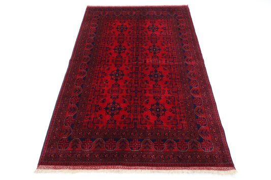 132 x 202 cm | Belgic Afghan Tribal Hand Knotted Veg Dye Wool carpet