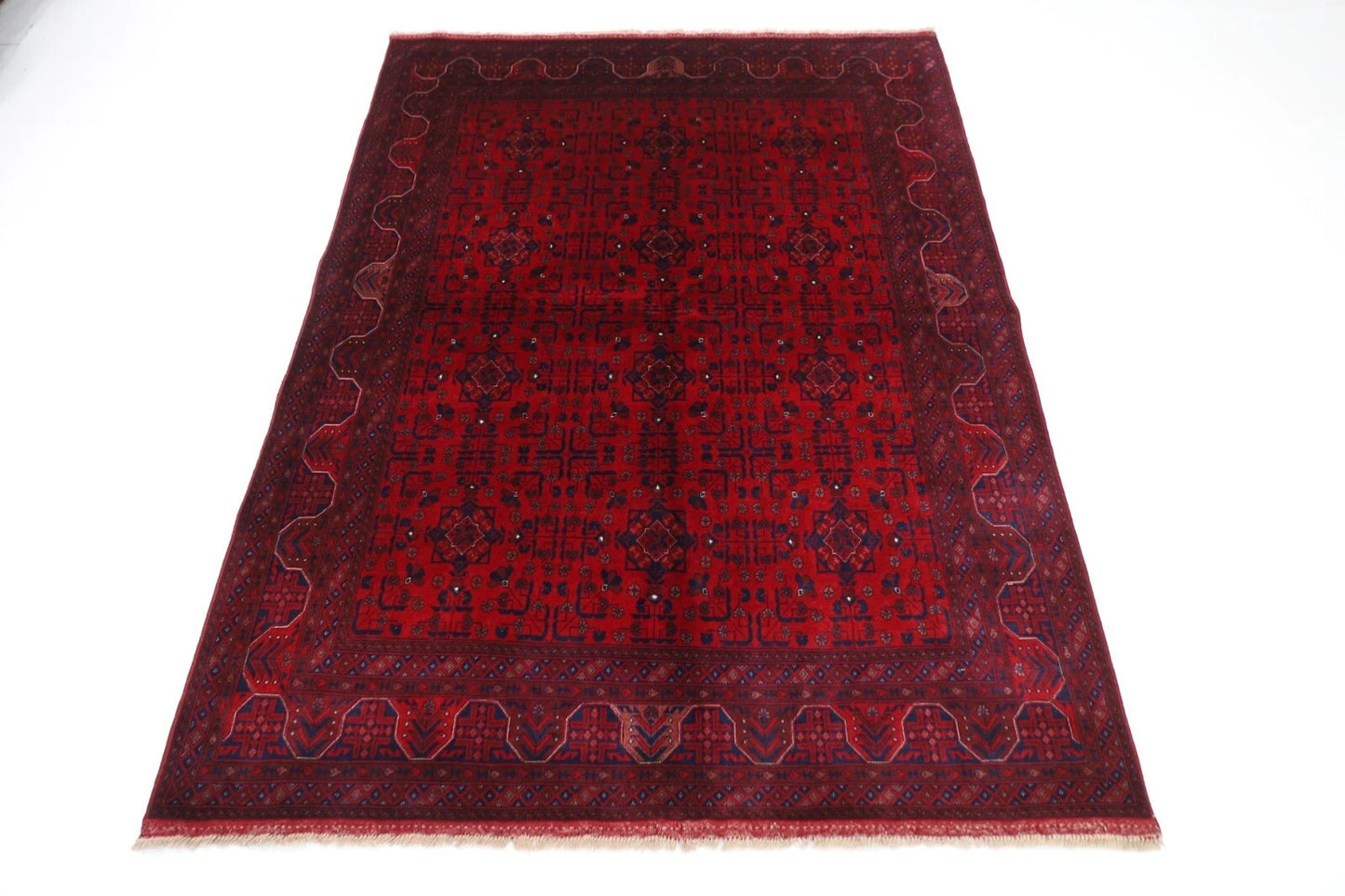 153 x 200 cm | Belgic Tribal Hand Knotted Veg Dye Wool Carpet