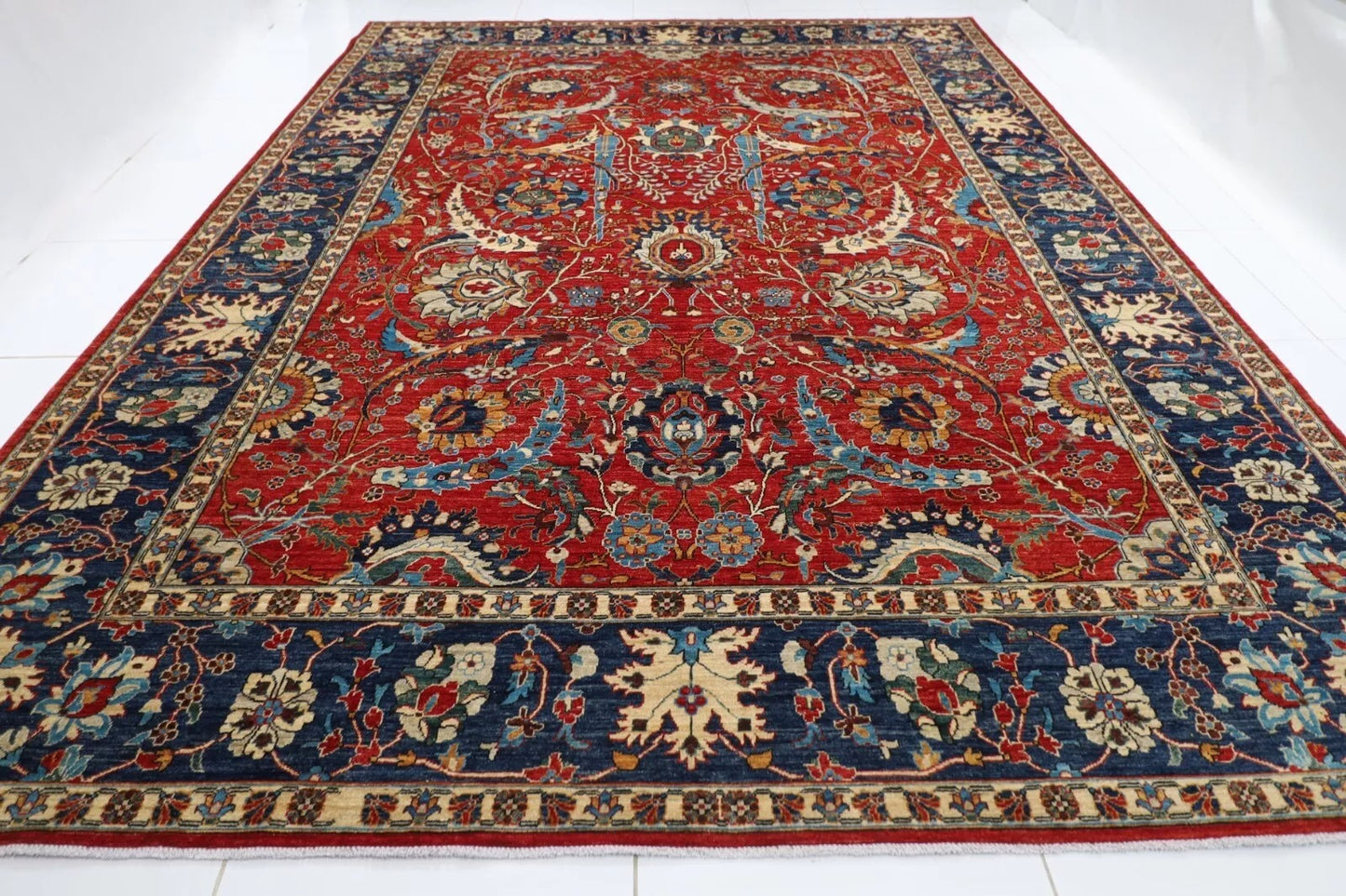 306 x 412 cm | Sickle Leaf Afghan Hand Knotted Carpet