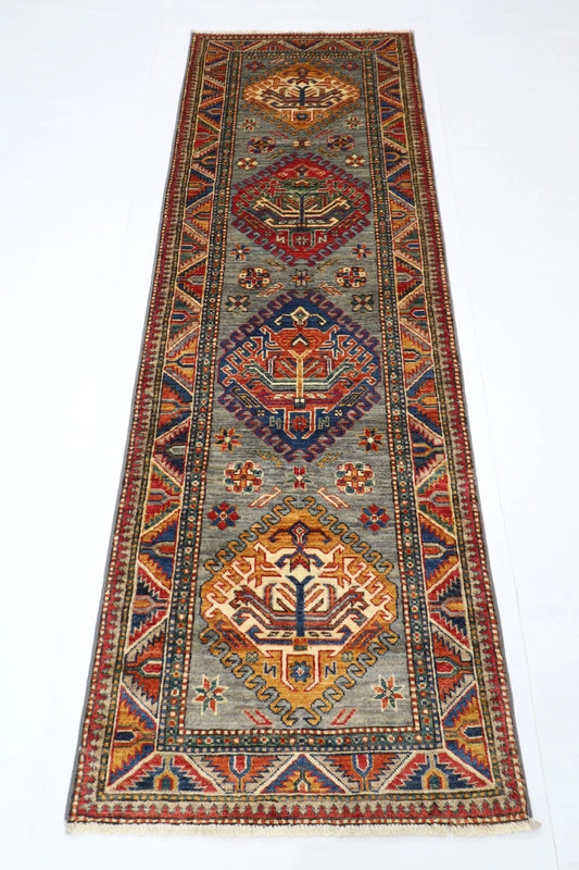 78 x 230 cm | Kazak Afghan Tribal Hand Knotted Wool Runner