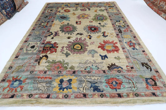 277 x 360 cm | Oushak Afghan Tribal Hand Knotted Carpet