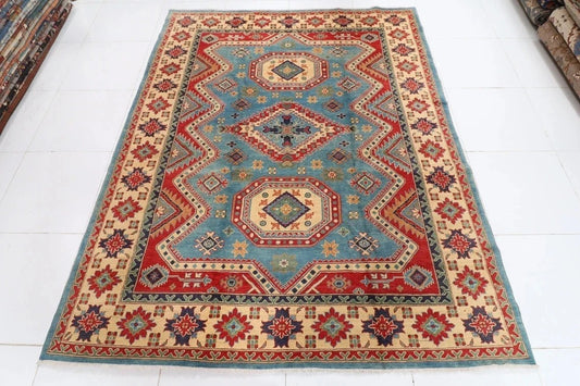 240 x 295 cm | Kazak Yakkish Afghan Tribal Hand Knotted Carpet
