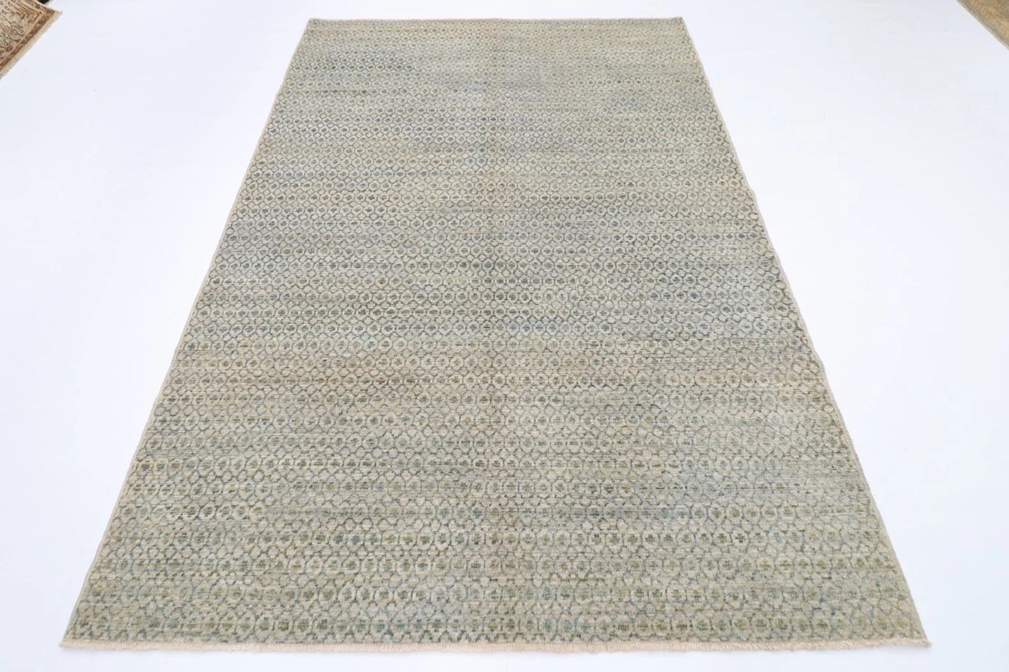185 x 271 cm | Mamluk Blue Afghan Tribal Hand Knotted Veg Dye Wool Carpet