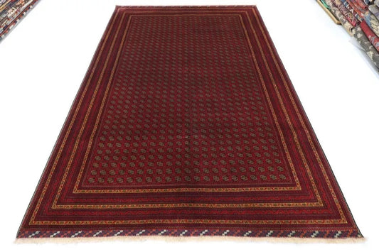 202 x 293 cm | Fine Mori Bokhara Afghan Tribal Hand Knotted Carpet