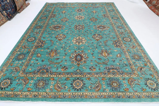277 x 360 cm | Oushak Afghan Tribal Hand Knotted Carpet